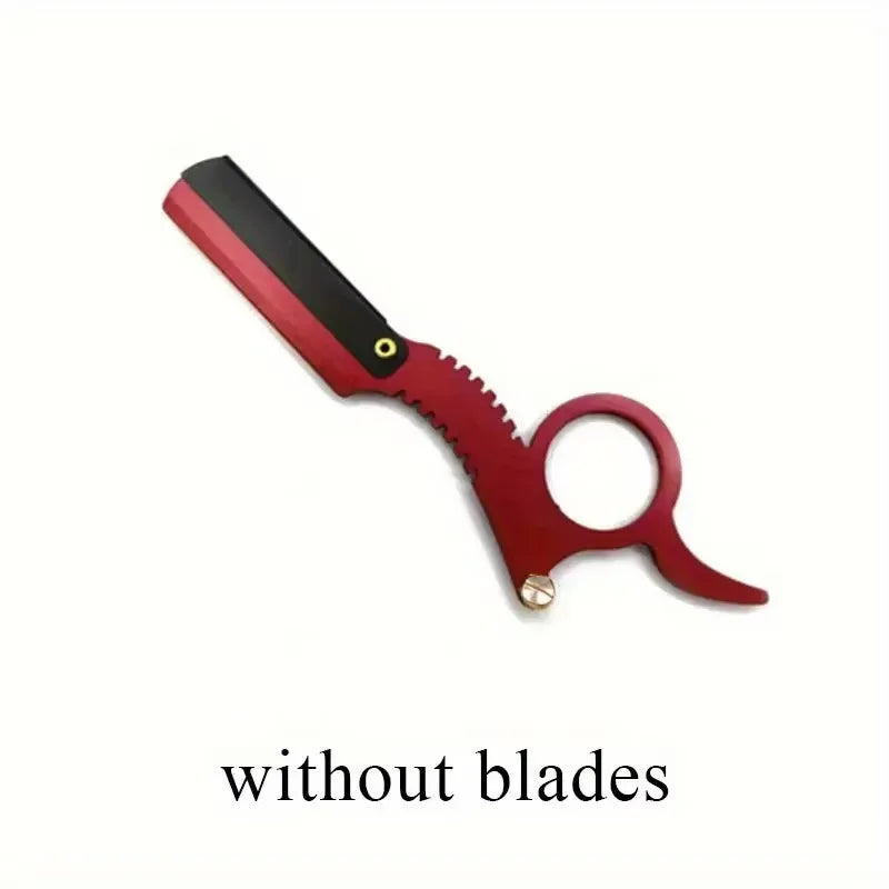 Manual Barber Razor Haircut Shaving Tool - Beard Eyebrow Trimming Blades Straight Edge for Hairdresser Professional Depilation