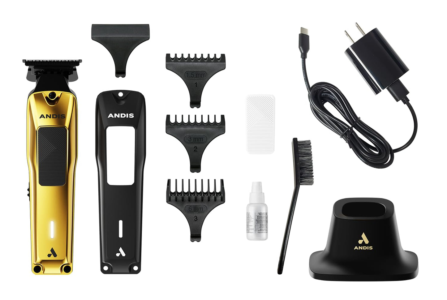 Andis 562312 Phenom Professional Corded/Cordless Hair Clipper, Adjustable Phaze Blade, Close Cutting, Gold