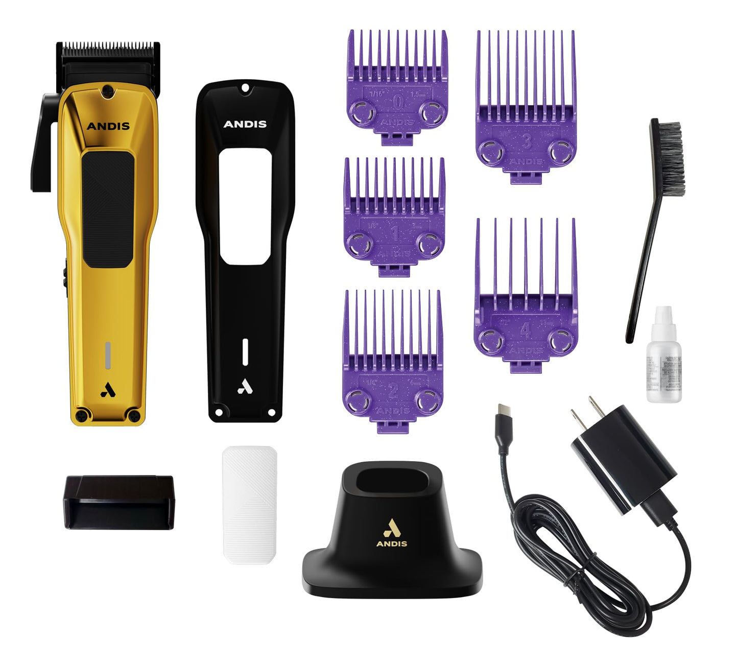 Andis 562312 Phenom Professional Corded/Cordless Hair Clipper, Adjustable Phaze Blade, Close Cutting, Gold