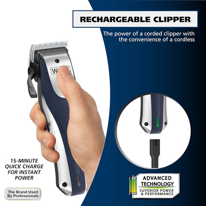 Wahl Lithium Ion Pro Rechargeable Cordless Hair Clippers for Men, Woman, & Children with Smart Charge Technology for Convenient at Home Haircutting - Model 79470