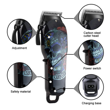 Kemei cortadora de cabello inalámbrica profesional, máquina recortadora de cabello y barba para hombre, eléctrica y potente, ideal para cortes de cabello y arreglo de barba. Incluye batería de litio recargable y funciona