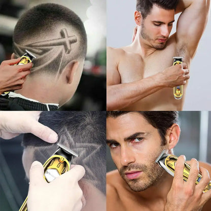 Full metal professional hair trimmer for men cordless LED display powerful hair clipper beard rechargeable hair cutting machine