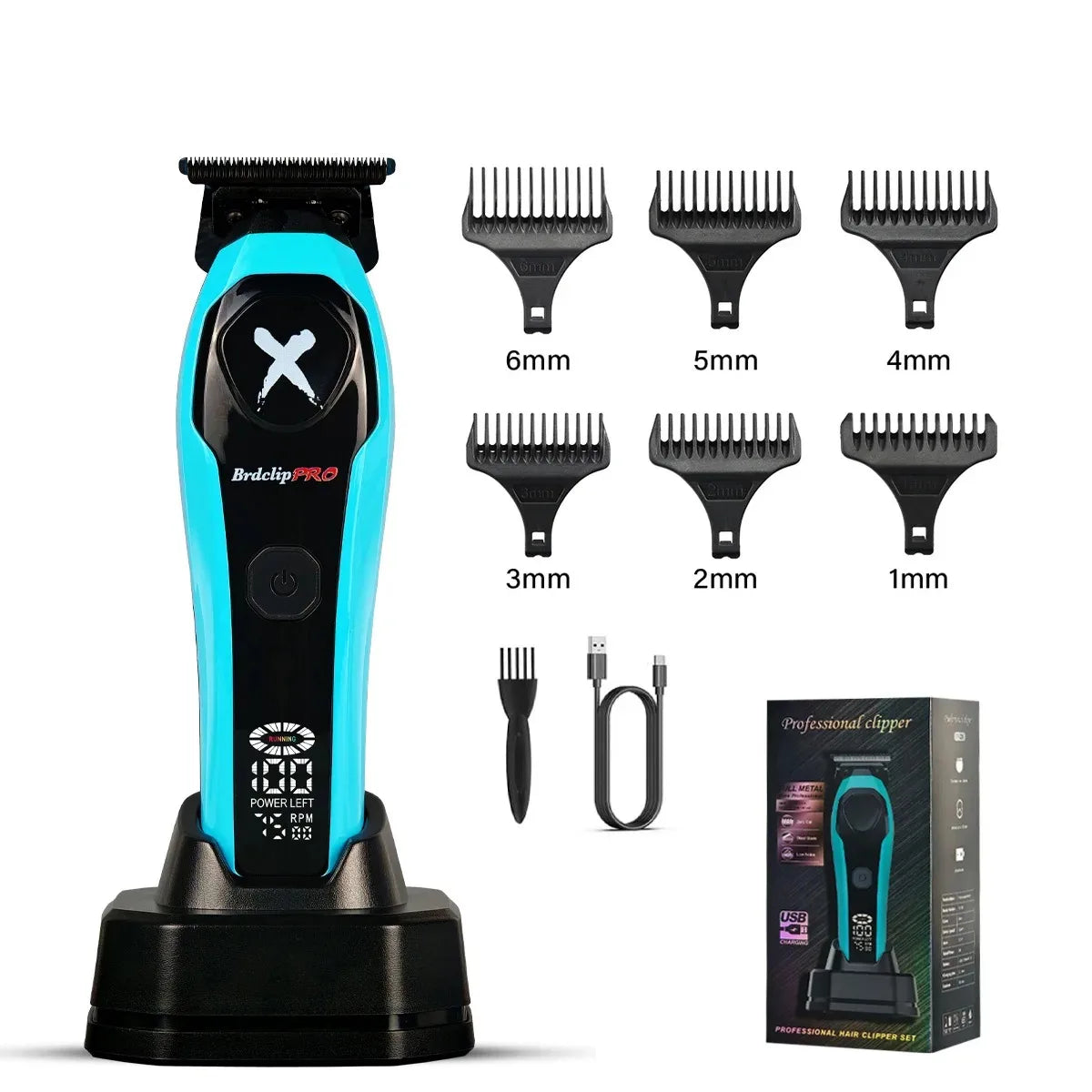 BRDCLIP Professional Hair Clippers Rechargeable Hair Trimmer Charging Base Haircut Machine DLC Blade Clippers For man BRD-619