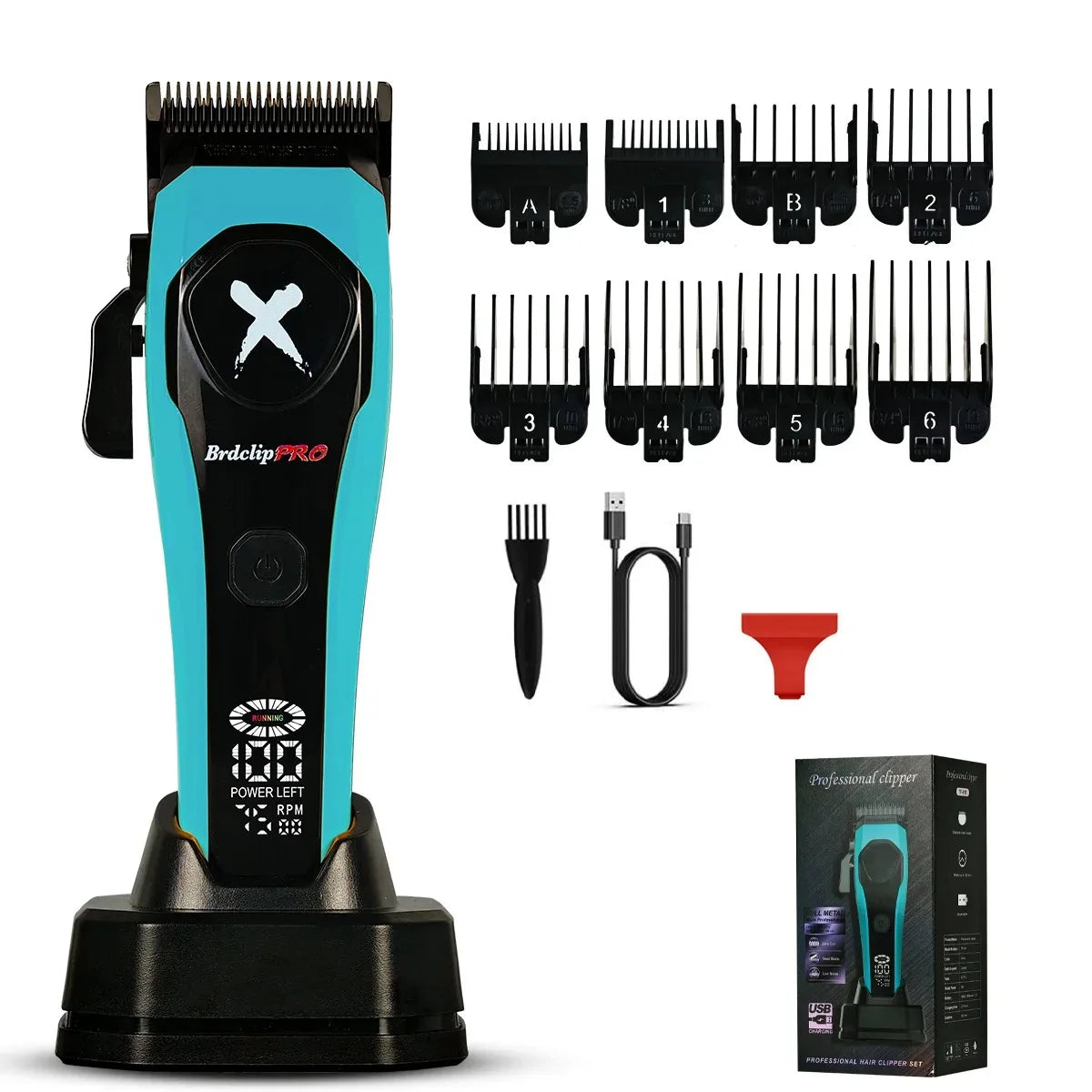 BRDCLIP Professional Hair Clippers Rechargeable Hair Trimmer Charging Base Haircut Machine DLC Blade Clippers For man BRD-619