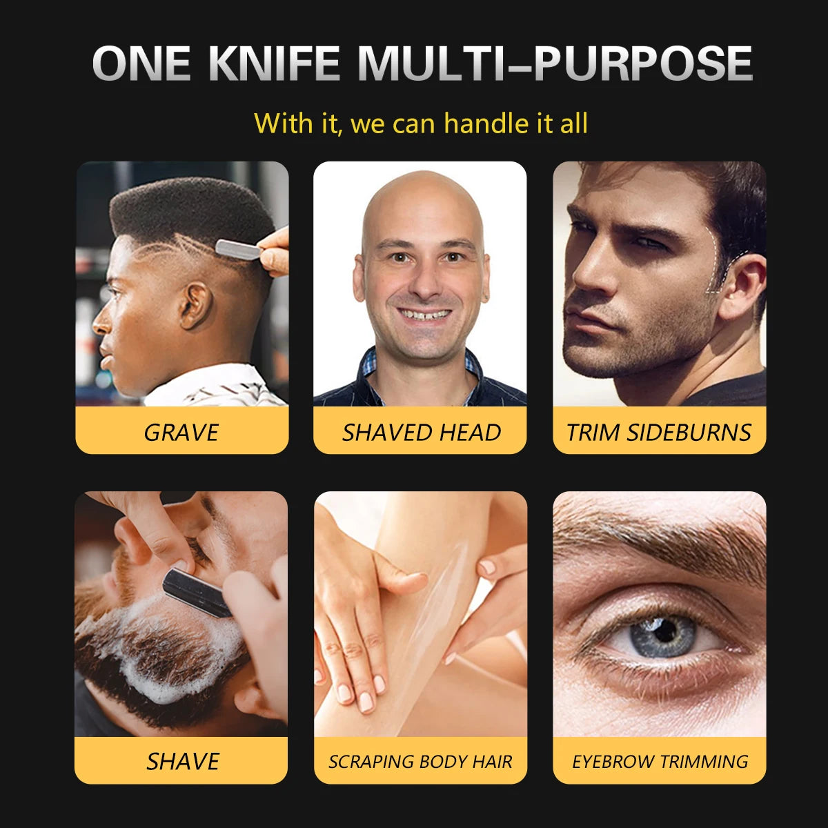 Professional Manual Barber Razor Haircut Shaving Tool Beard Eyebrow Trimming Blades Straight Edge for Hairdresser Depilation