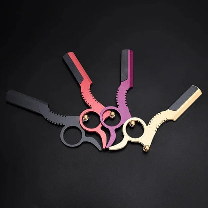 Manual Barber Razor Haircut Shaving Tool - Beard Eyebrow Trimming Blades Straight Edge for Hairdresser Professional Depilation