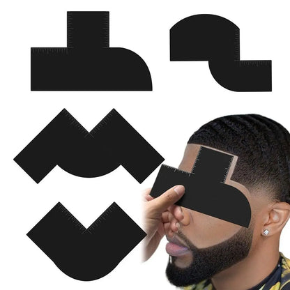 Reusable Color Enhancement Barber Card Easy to Clean with Measurement Indicators Beard Line Up Tool Black
