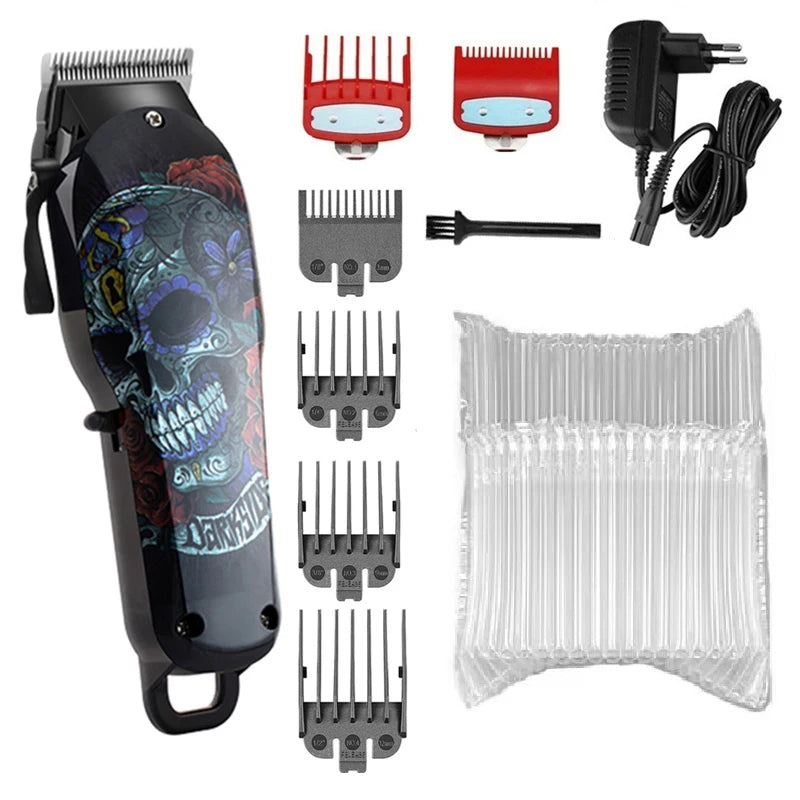 Kemei cortadora de cabello inalámbrica profesional, máquina recortadora de cabello y barba para hombre, eléctrica y potente, ideal para cortes de cabello y arreglo de barba. Incluye batería de litio recargable y funciona