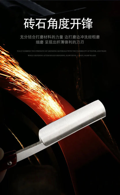 Premium Stainless Steel Straight Edge Barber Razor: Sharp, Folding, Professional Manual Shaver for Precision Beard Shaving