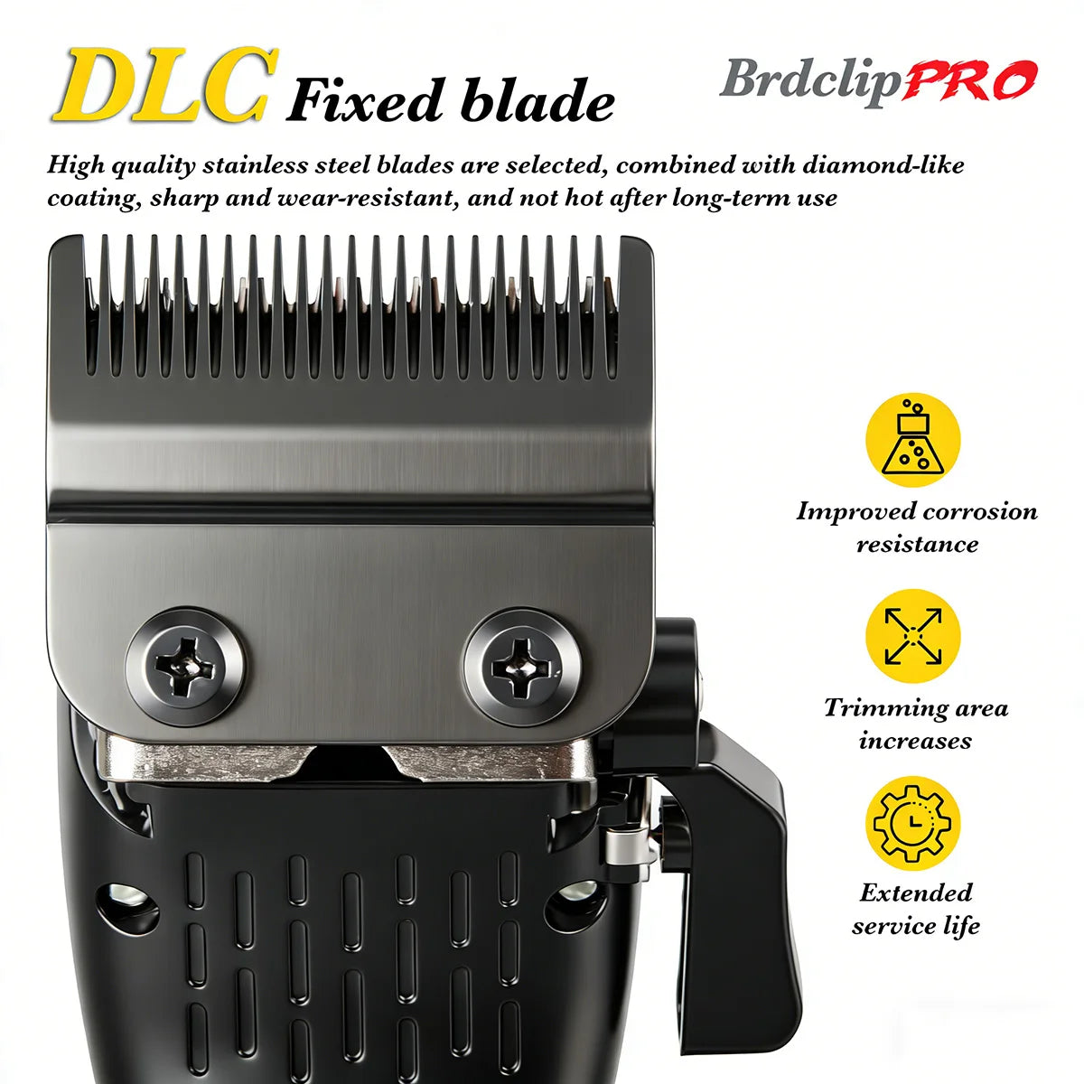 BRDCLIP Professional Hair Clippers Rechargeable Hair Trimmer Charging Base Haircut Machine DLC Blade Clippers For man BRD-619