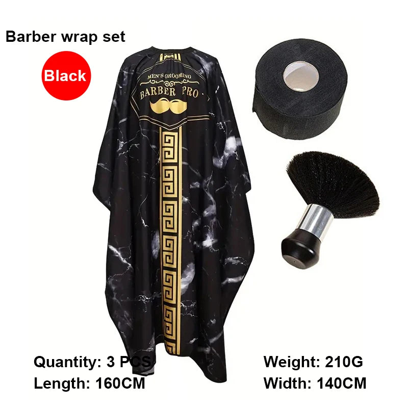 1/2/3pcs Professional Unisex Haircutting Kit  Anti-Stain Cape Durable Easy-Clean Cloth Apron Neck Duster Brush Barber shop tools