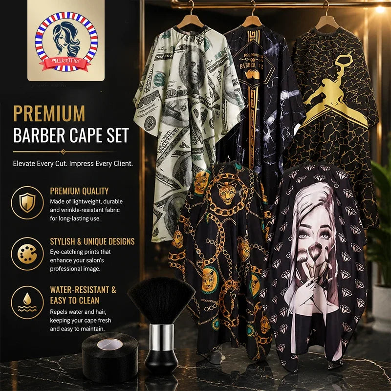1/2/3pcs Professional Unisex Haircutting Kit  Anti-Stain Cape Durable Easy-Clean Cloth Apron Neck Duster Brush Barber shop tools