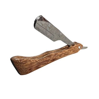 Men Professional  Barber Straight Edge Razor with 5 Blades Men's Manual Shaver Salon Quality Razor (Wooden)