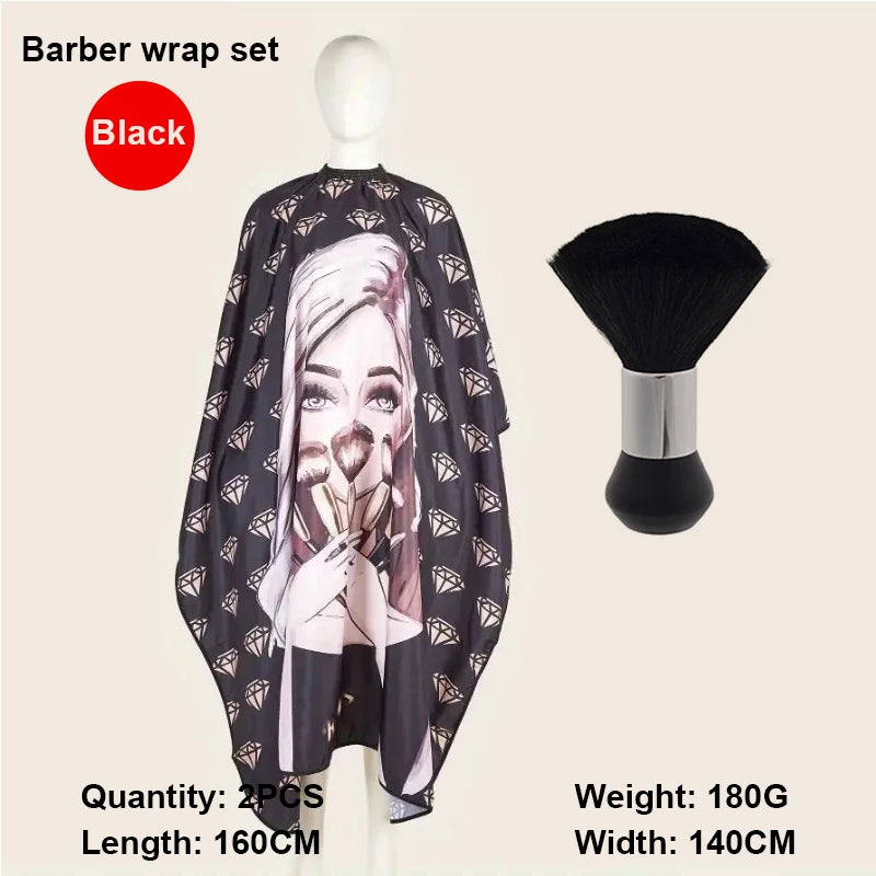 1/2/3pcs Professional Unisex Haircutting Kit  Anti-Stain Cape Durable Easy-Clean Cloth Apron Neck Duster Brush Barber shop tools