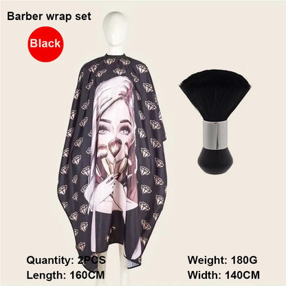 1/2/3pcs Professional Unisex Haircutting Kit  Anti-Stain Cape Durable Easy-Clean Cloth Apron Neck Duster Brush Barber shop tools
