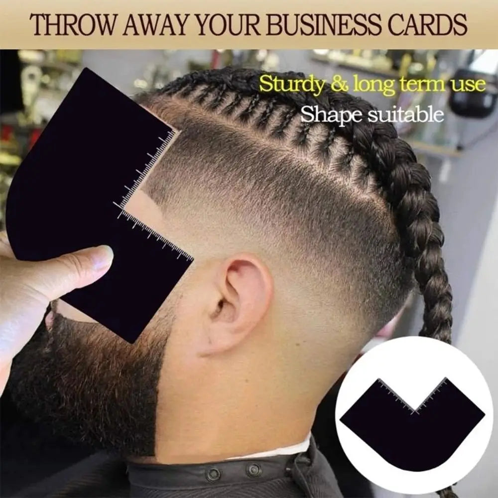 Reusable Color Enhancement Barber Card Easy to Clean with Measurement Indicators Beard Line Up Tool Black