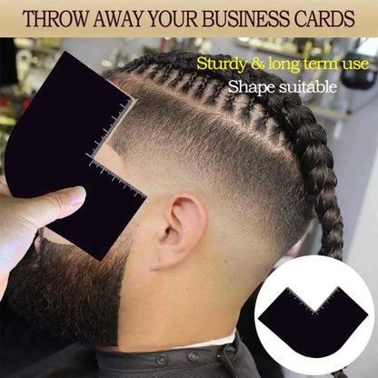 Reusable Color Enhancement Barber Card Easy to Clean with Measurement Indicators Beard Line Up Tool Black