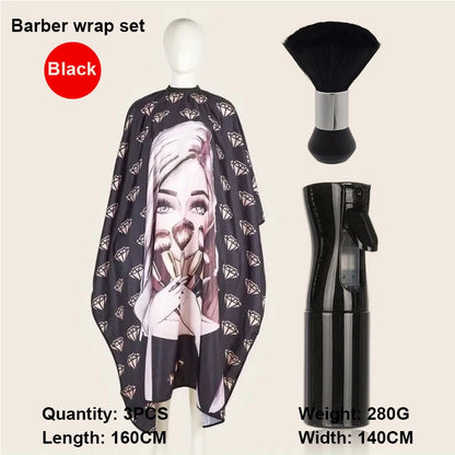 1/2/3pcs Professional Unisex Haircutting Kit  Anti-Stain Cape Durable Easy-Clean Cloth Apron Neck Duster Brush Barber shop tools