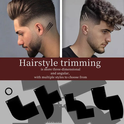 Reusable Color Enhancement Barber Card Easy to Clean with Measurement Indicators Beard Line Up Tool Black