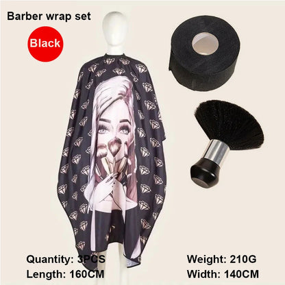 1/2/3pcs Professional Unisex Haircutting Kit  Anti-Stain Cape Durable Easy-Clean Cloth Apron Neck Duster Brush Barber shop tools