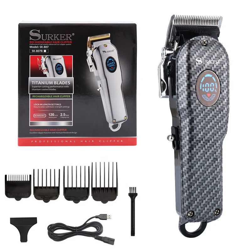 Powerful barber machine professional hair clipper men electric hair trimmer adjustable hair cutter machine rechargeable