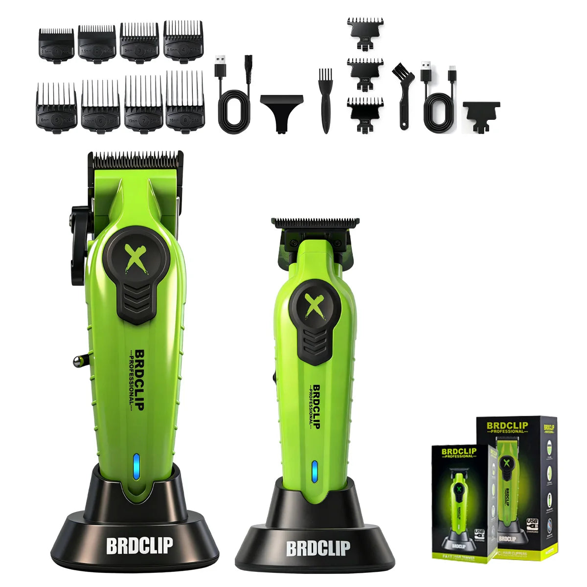 Professional Electric Hair Clipper Trimmer Shaver BRDCLIP X Series Set Gradient Salon Hair Styling Tool DLC Coated Fade Blade