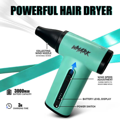 WMARK Professional Hair Clipper Shaver Hair Dryers and Spray Bottle Handheld 5 in 1 Barber KIT Gift Box Trimmer for Men NG-8637