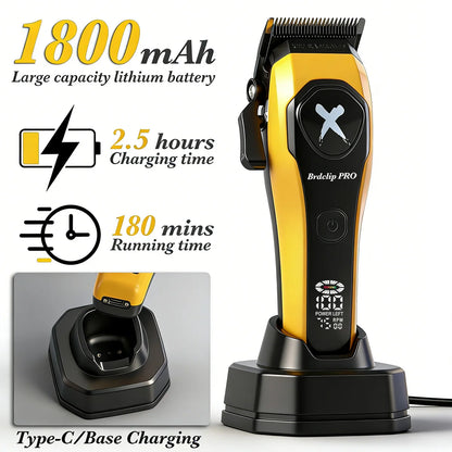 BRDCLIP Professional Hair Clippers Rechargeable Hair Trimmer Charging Base Haircut Machine DLC Blade Clippers For man BRD-619