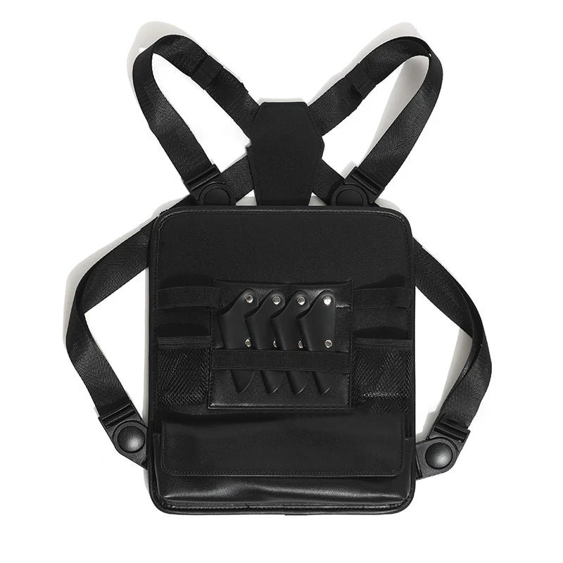 Professional Barber Multifunctional Tool Kit with Shoulder Strap Chest Bag Scissors Comb Bag Salon Home Hairdressing Tools
