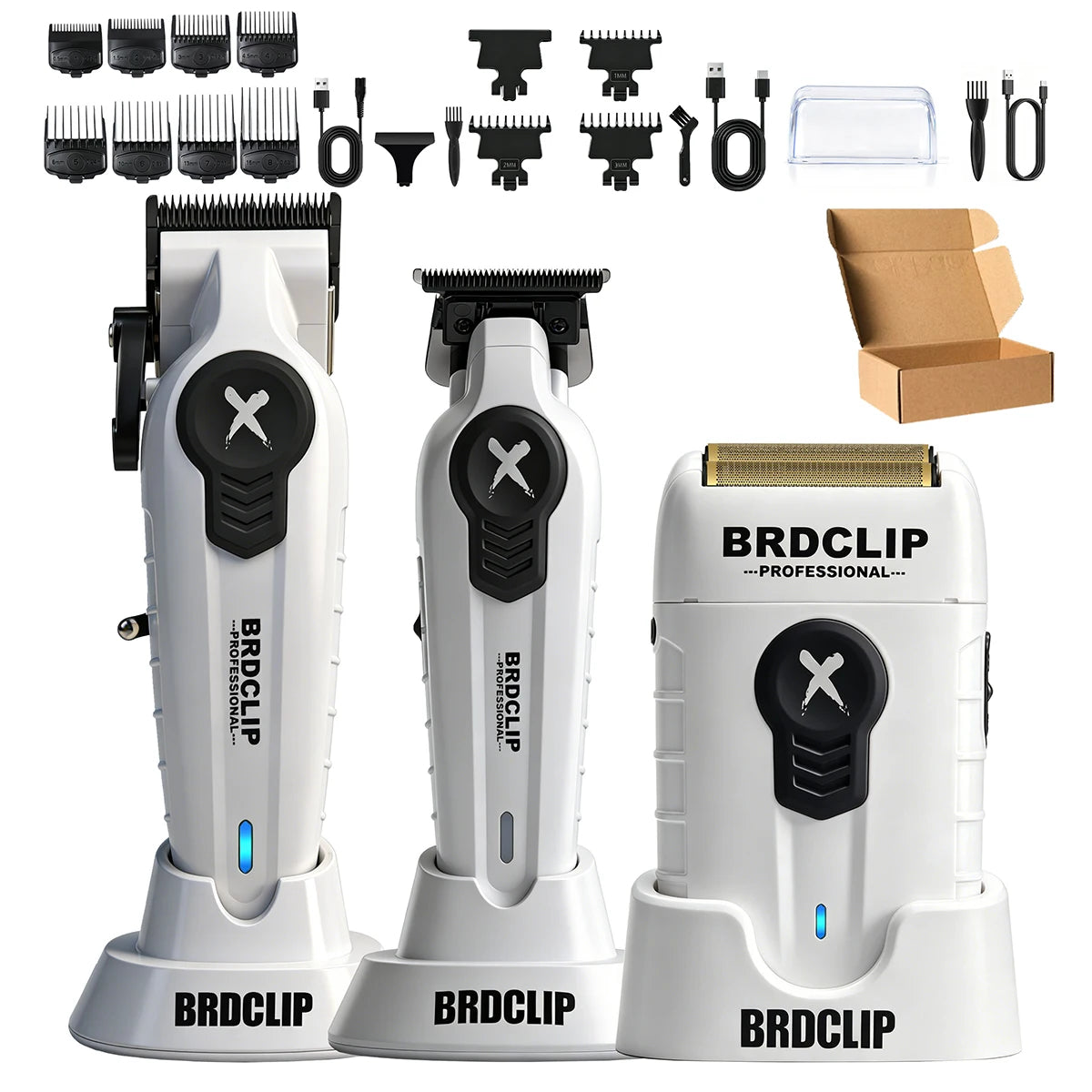 Professional Electric Hair Clipper Trimmer Shaver BRDCLIP X Series Set Gradient Salon Hair Styling Tool DLC Coated Fade Blade