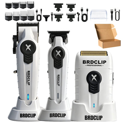 Professional Electric Hair Clipper Trimmer Shaver BRDCLIP X Series Set Gradient Salon Hair Styling Tool DLC Coated Fade Blade