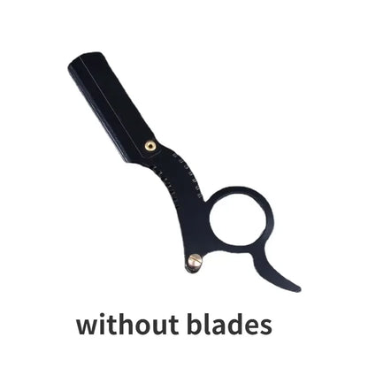 Manual Barber Razor Haircut Shaving Tool - Beard Eyebrow Trimming Blades Straight Edge for Hairdresser Professional Depilation