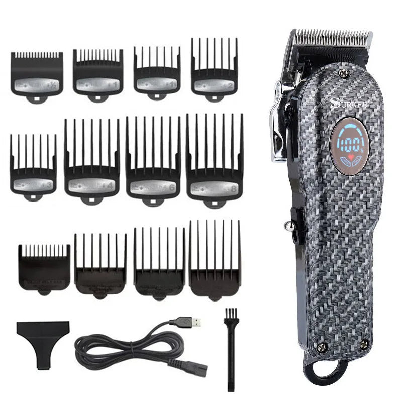 Powerful barber machine professional hair clipper men electric hair trimmer adjustable hair cutter machine rechargeable