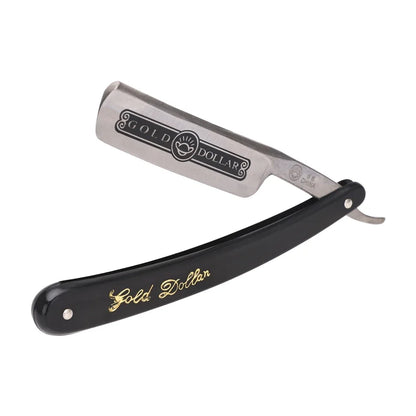 Professional Men's Manual Straight Shaver Gold Dollars Classic Sharp Razor Barber Facial Epilator Stainless Steel Folding Shaver