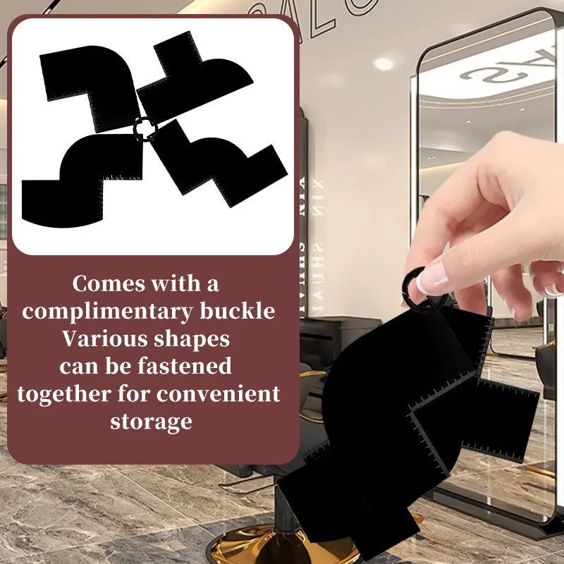 Reusable Color Enhancement Barber Card Easy to Clean with Measurement Indicators Beard Line Up Tool Black