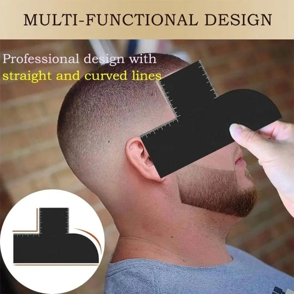 Reusable Color Enhancement Barber Card Easy to Clean with Measurement Indicators Beard Line Up Tool Black