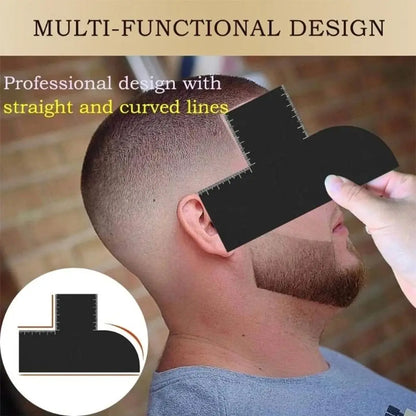 Reusable Color Enhancement Barber Card Easy to Clean with Measurement Indicators Beard Line Up Tool Black