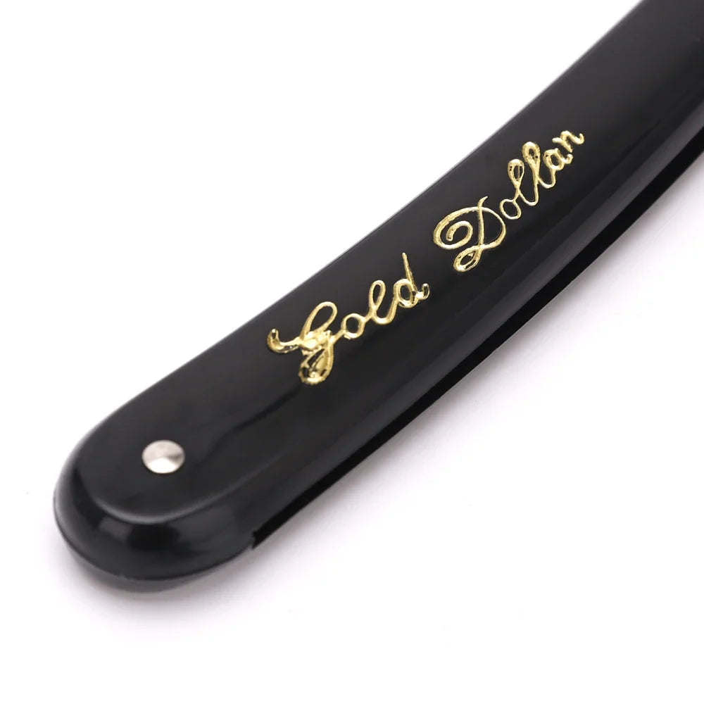 Professional Men's Manual Straight Shaver Gold Dollars Classic Sharp Razor Barber Facial Epilator Stainless Steel Folding Shaver